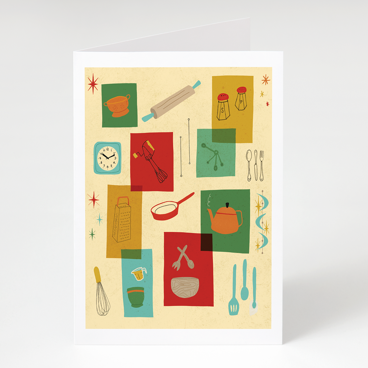 &quot;Mid-Century Kitchen&quot; Greet &amp; Frame Greeting Card